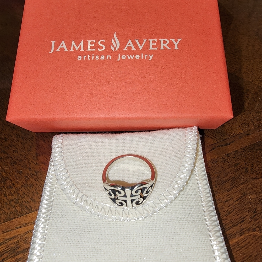 James Avery-Scroll Cross Ring-Sterling Silver-Size 5